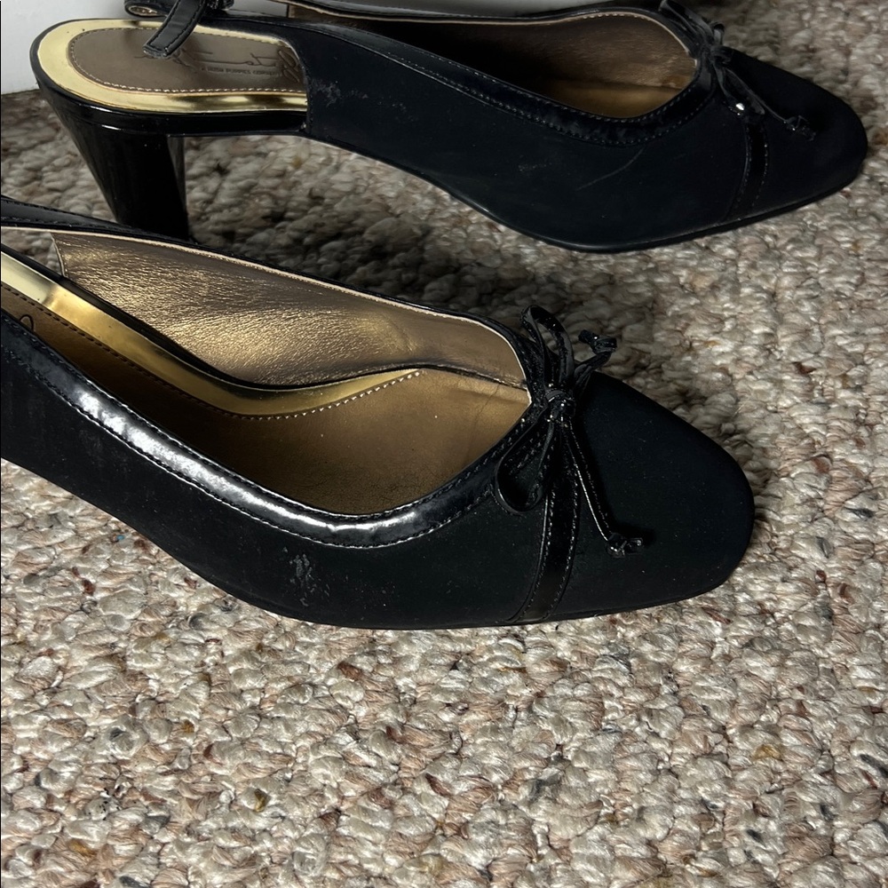 Soft Style Hush Puppies Corina black  3 inch heels size 9EW - Picture 10 of 12